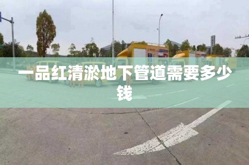 一品红清淤地下管道需要多少钱