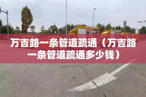 万吉路一条管道疏通（万吉路一条管道疏通多少钱）