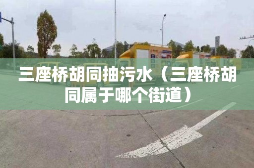 三座桥胡同抽污水（三座桥胡同属于哪个街道）