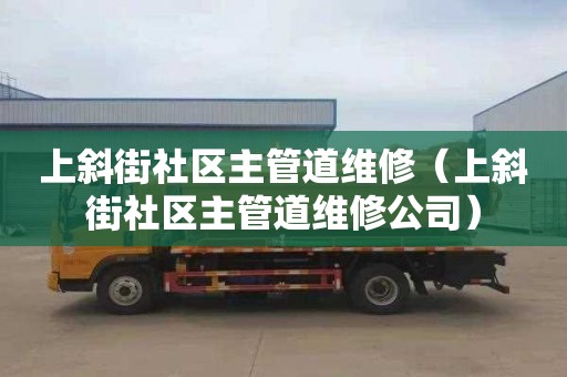 上斜街社区主管道维修（上斜街社区主管道维修公司）