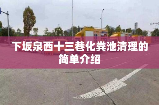 下坂泉西十三巷化粪池清理的简单介绍