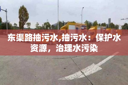 东渠路抽污水,抽污水：保护水资源，治理水污染