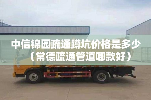 中信锦园疏通蹲坑价格是多少（常德疏通管道哪款好）