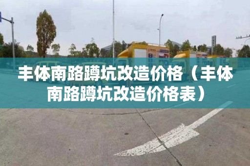 丰体南路蹲坑改造价格（丰体南路蹲坑改造价格表）