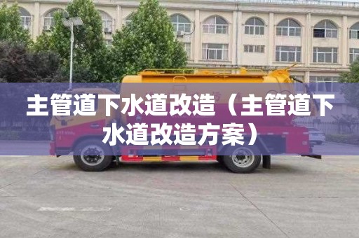 主管道下水道改造（主管道下水道改造方案）