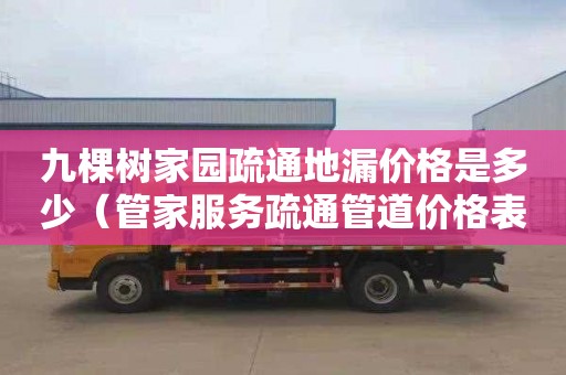 九棵树家园疏通地漏价格是多少（管家服务疏通管道价格表）