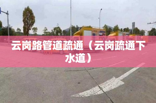 云岗路管道疏通（云岗疏通下水道）