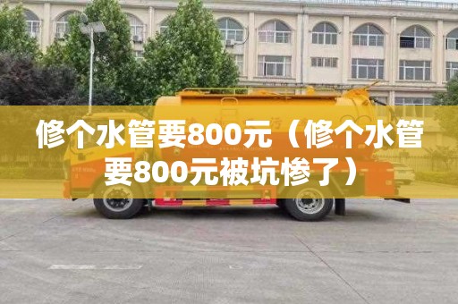 修个水管要800元（修个水管要800元被坑惨了）