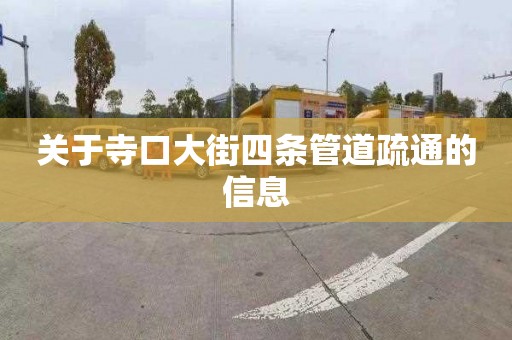 关于寺口大街四条管道疏通的信息