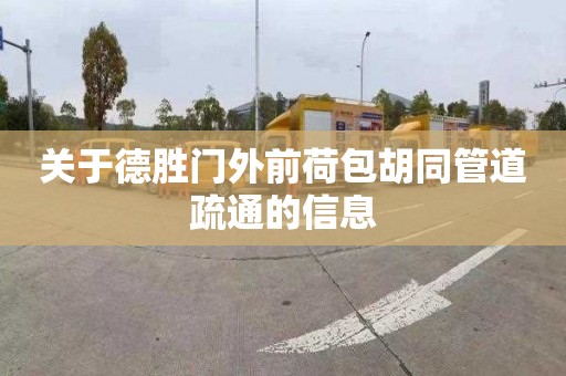 关于德胜门外前荷包胡同管道疏通的信息