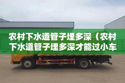 农村下水道管子埋多深（农村下水道管子埋多深才能过小车）