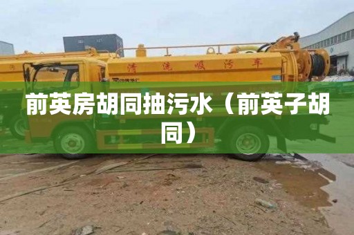前英房胡同抽污水（前英子胡同）