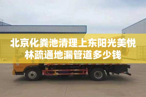 北京化粪池清理上东阳光美悦林疏通地漏管道多少钱