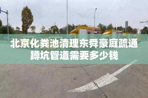 北京化粪池清理东舜豪庭疏通蹲坑管道需要多少钱