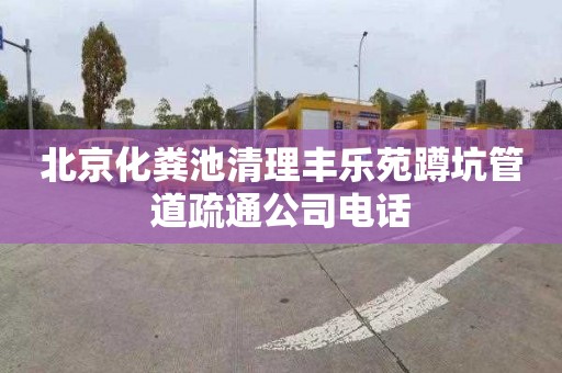 北京化粪池清理丰乐苑蹲坑管道疏通公司电话