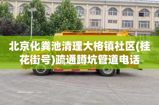 北京化粪池清理大格镇社区(桂花街号)疏通蹲坑管道电话