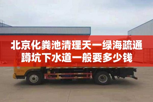 北京化粪池清理天一绿海疏通蹲坑下水道一般要多少钱