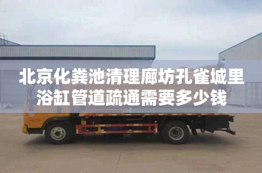 北京化粪池清理廊坊孔雀城里浴缸管道疏通需要多少钱