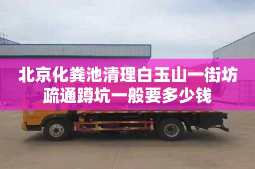 北京化粪池清理白玉山一街坊疏通蹲坑一般要多少钱