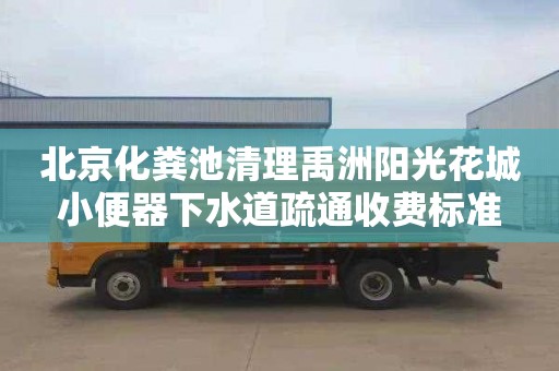 北京化粪池清理禹洲阳光花城小便器下水道疏通收费标准