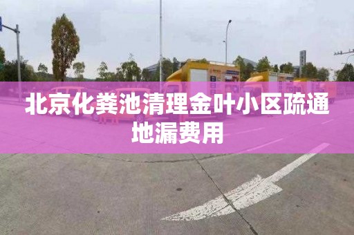 北京化粪池清理金叶小区疏通地漏费用