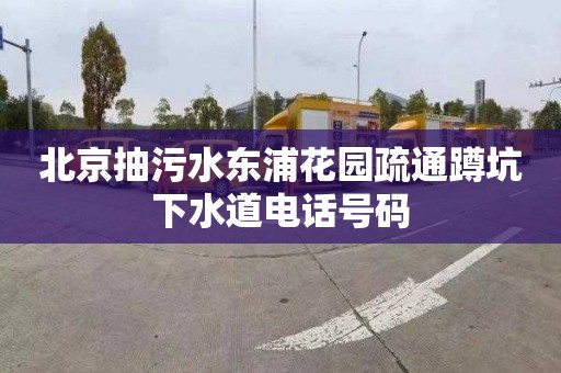 北京抽污水东浦花园疏通蹲坑下水道电话号码