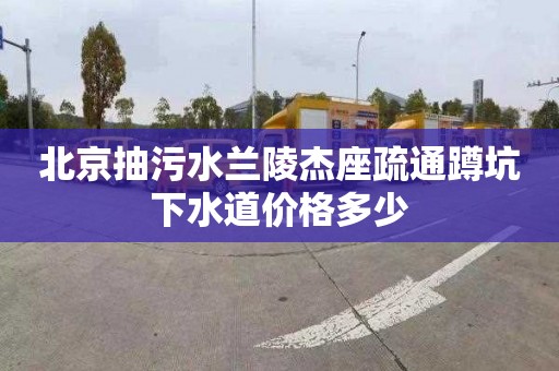 北京抽污水兰陵杰座疏通蹲坑下水道价格多少