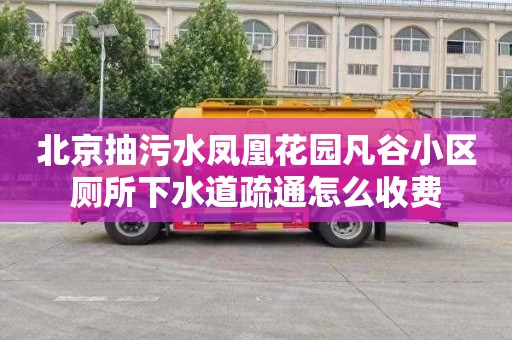 北京抽污水凤凰花园凡谷小区厕所下水道疏通怎么收费