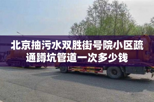 北京抽污水双胜街号院小区疏通蹲坑管道一次多少钱