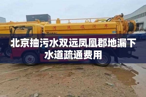 北京抽污水双远凤凰郡地漏下水道疏通费用