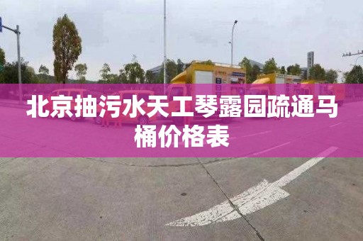 北京抽污水天工琴露园疏通马桶价格表