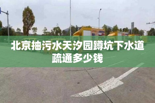 北京抽污水天汐园蹲坑下水道疏通多少钱