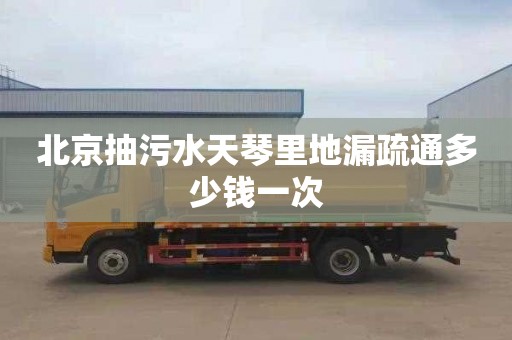 北京抽污水天琴里地漏疏通多少钱一次