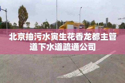 北京抽污水寅生花香龙都主管道下水道疏通公司