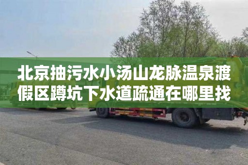 北京抽污水小汤山龙脉温泉渡假区蹲坑下水道疏通在哪里找