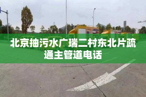 北京抽污水广瑞二村东北片疏通主管道电话