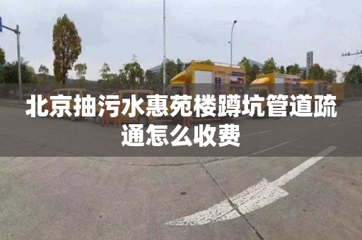 北京抽污水惠苑楼蹲坑管道疏通怎么收费