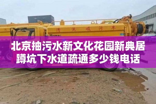 北京抽污水新文化花园新典居蹲坑下水道疏通多少钱电话