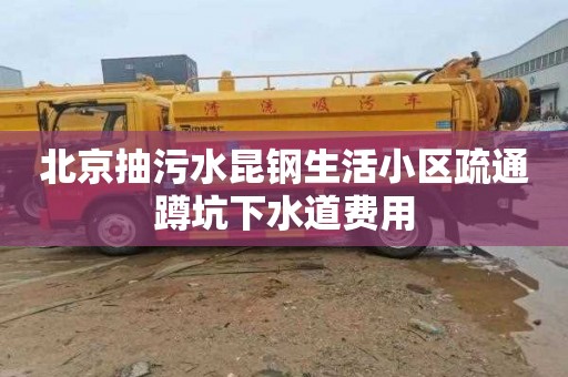 北京抽污水昆钢生活小区疏通蹲坑下水道费用