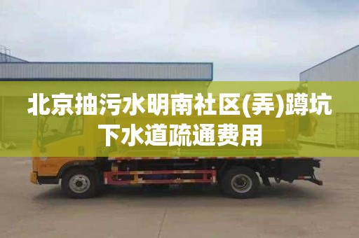 北京抽污水明南社区(弄)蹲坑下水道疏通费用