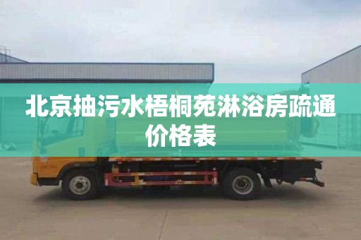 北京抽污水梧桐苑淋浴房疏通价格表