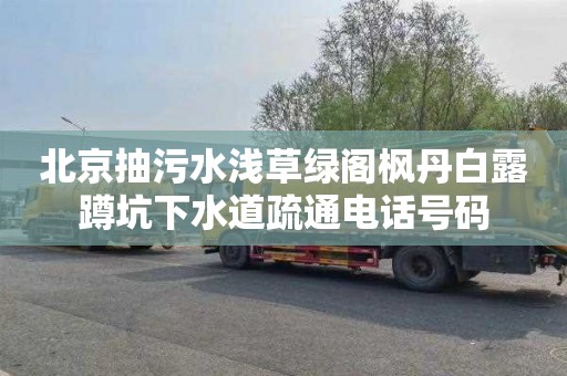 北京抽污水浅草绿阁枫丹白露蹲坑下水道疏通电话号码