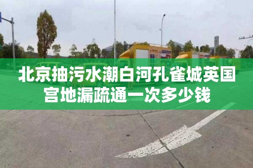 北京抽污水潮白河孔雀城英国宫地漏疏通一次多少钱