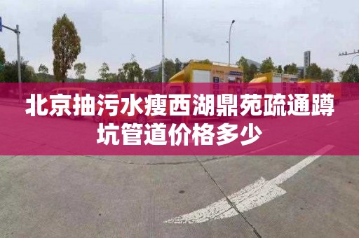 北京抽污水瘦西湖鼎苑疏通蹲坑管道价格多少