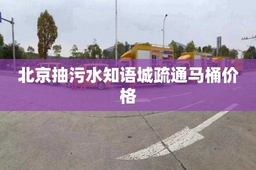 北京抽污水知语城疏通马桶价格