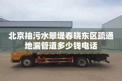 北京抽污水翠堤春晓东区疏通地漏管道多少钱电话