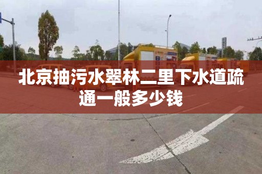 北京抽污水翠林二里下水道疏通一般多少钱