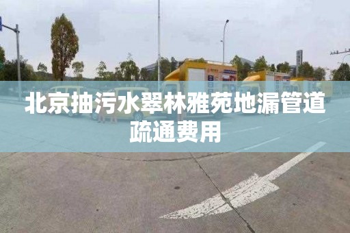 北京抽污水翠林雅苑地漏管道疏通费用