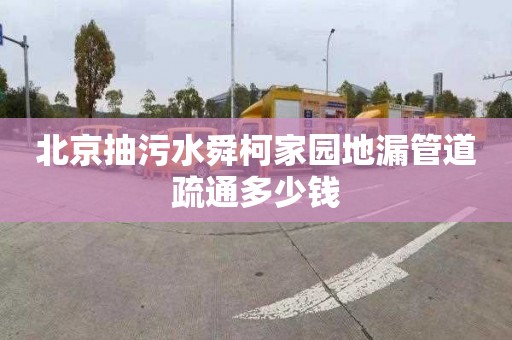 北京抽污水舜柯家园地漏管道疏通多少钱