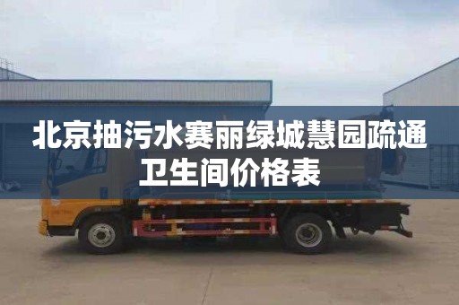 北京抽污水赛丽绿城慧园疏通卫生间价格表